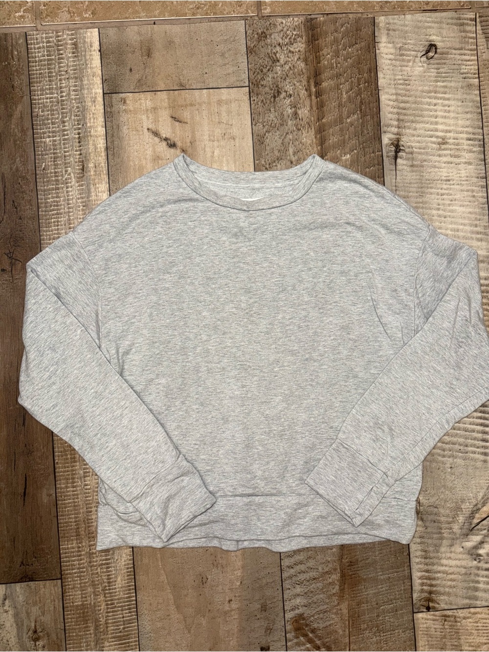 aerie Heather Light Gray Crewneck Pullover